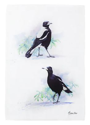 Maxwell & Williams Katherine Castle Bird Life Tea Towel Magpie on Sale