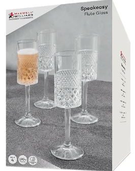 Maxwell & Williams Speakeasy Champagne Flute - 190ml Set Of 4 on Sale