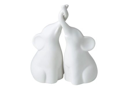 Emporium Ceramic Twin Elephant Sculpture Fashion